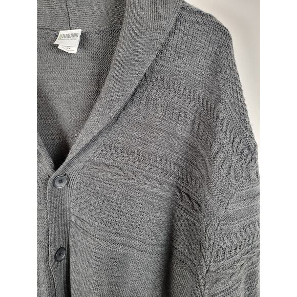 Haband Mens Cable Knit Shawl Collar Cardigan Sz XXL Cottagecore Grandpa Academia - Picture 3 of 8